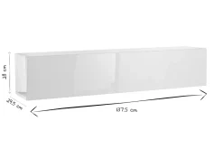 Élément mural TV horizontal blanc laqué brillant L137.5 cm ETERNEL