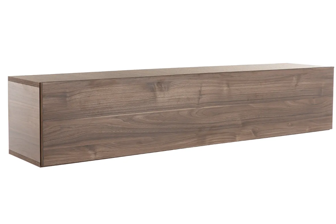 Élément mural TV horizontal finition bois foncé noyer L137.5 cm ETERNEL