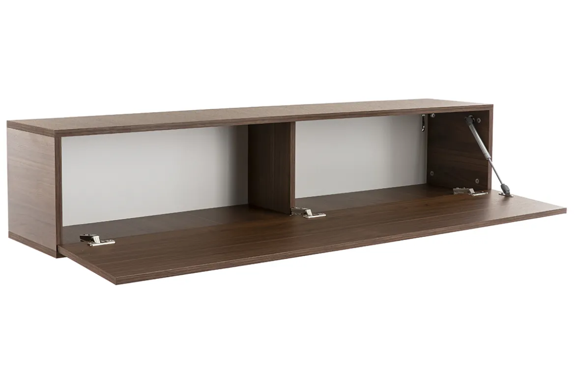 Élément mural TV horizontal finition bois foncé noyer L137.5 cm ETERNEL