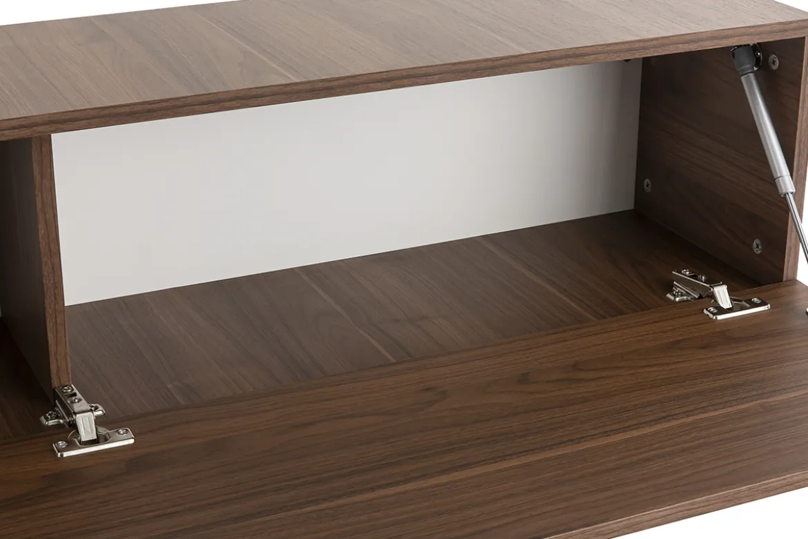 Élément mural TV horizontal finition bois foncé noyer L137.5 cm ETERNEL