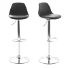 Lot de 2 tabourets de bar design noirs STEEVY