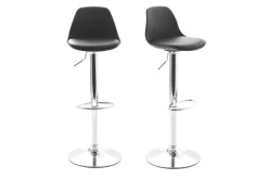 Lot de 2 tabourets de bar design noirs STEEVY