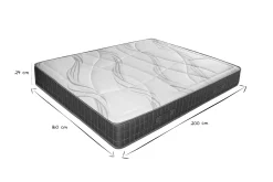 Matelas 160x200 cm avec accueil mousse à mémoire de forme 24 cm JIMY