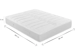 Matelas 160x200 cm à ressorts ensachés avec accueil mousse à mémoire de forme 25 cm BEN