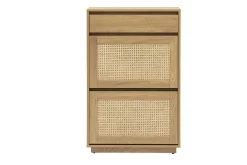 Meuble à chaussures finition bois clair chêne et cannage rotin L70 cm ALICANTE