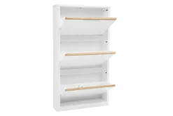 Meuble à chaussures 3 portes finition blanc laqué brillant L68 cm KIRK