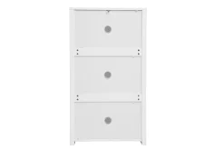 Meuble à chaussures 3 portes finition blanc laqué brillant L68 cm KIRK
