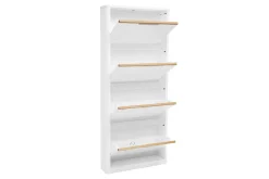 Meuble à chaussures 4 portes finition blanc laqué brillant L68 cm KIRK