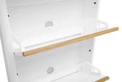 Meuble à chaussures 4 portes finition blanc laqué brillant L68 cm KIRK