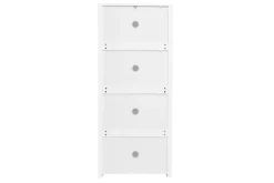 Meuble à chaussures 4 portes finition blanc laqué brillant L68 cm KIRK