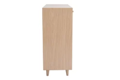 Meuble d'entrée - meuble de rangements à chaussures finition bois clair chêne et métal doré L110 cm SILVESTRE