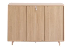 Meuble d'entrée - meuble de rangements à chaussures finition bois clair chêne et métal doré L110 cm SILVESTRE