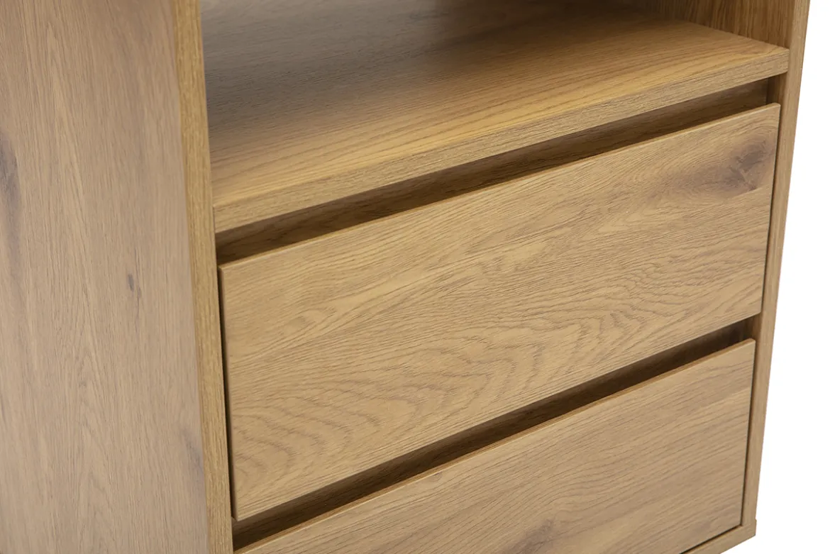 Meuble de rangement avec tiroirs finition bois clair chêne L50 cm SEVILLE