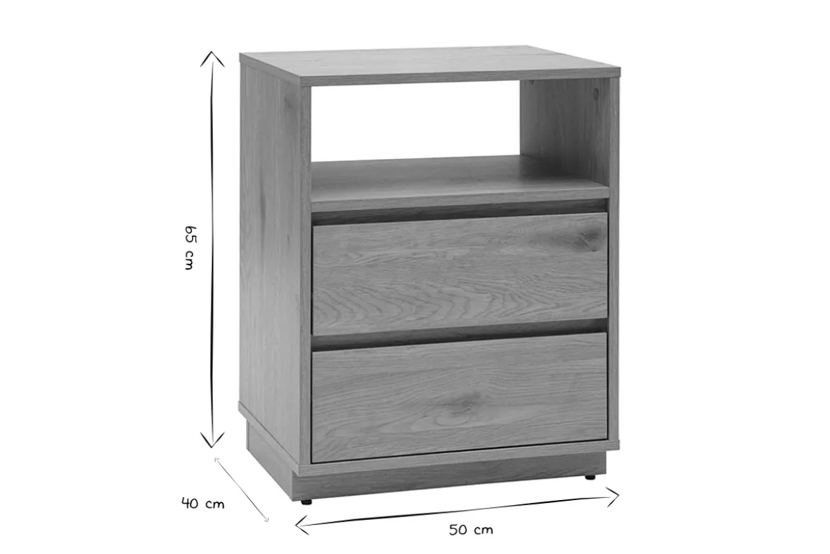 Meuble de rangement avec tiroirs finition bois clair chêne L50 cm SEVILLE