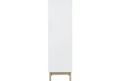 Meuble de rangement haut blanc et bois clair 3 portes L60 cm LEENA