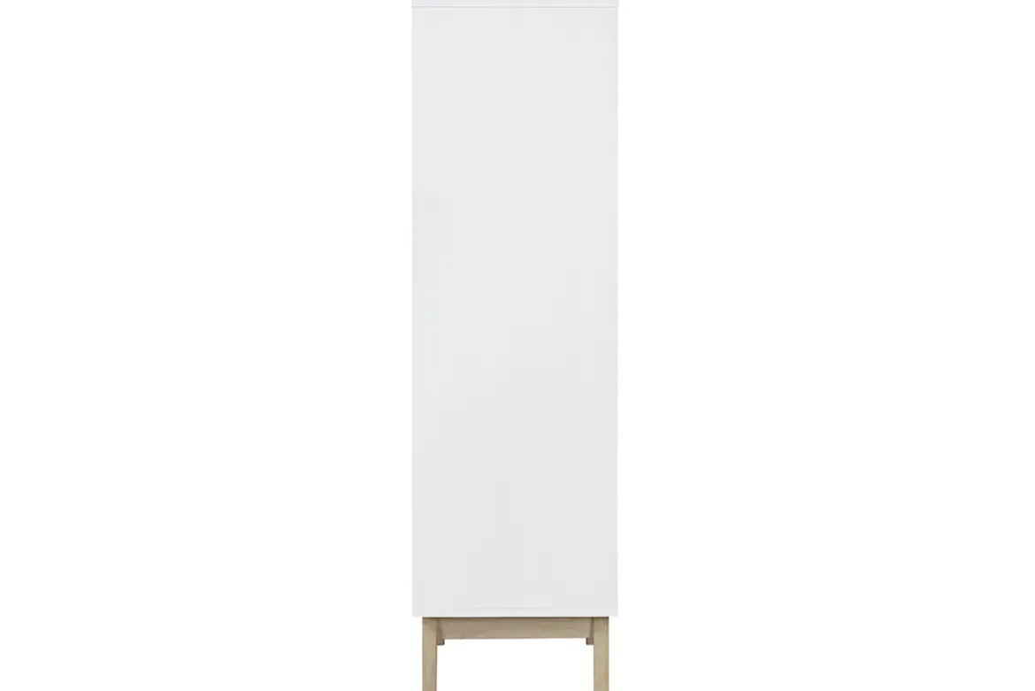 Meuble de rangement haut blanc et bois clair 3 portes L60 cm LEENA