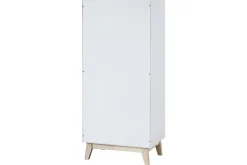 Meuble de rangement haut blanc et bois clair 3 portes L60 cm LEENA