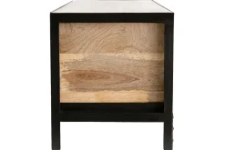 Meuble de rangement industriel en bois manguier massif et métal noir 3 tiroirs L100 cm ATELIER