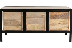 Meuble de rangement industriel en bois manguier massif et métal noir 3 tiroirs L100 cm ATELIER