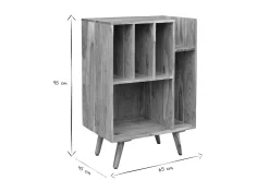 Meuble de rangement vinyles en bois massif L65 cm VIRGILE