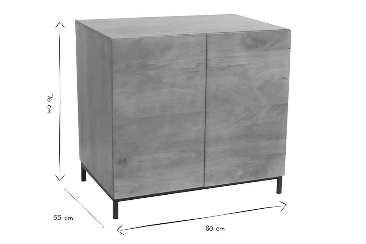 Meuble de salle de bain en bois manguier massif L80 cm YPSTER