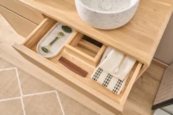 Meuble de salle de bain en bois chêne massif L120 cm ESTEBAN
