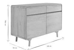Meuble de salle de bain en bois chêne massif L120 cm ESTEBAN