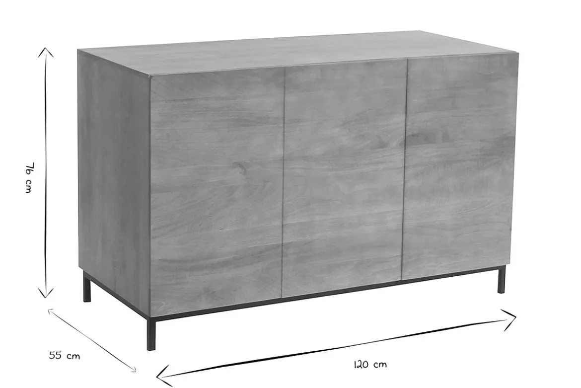 Meuble de salle de bain en bois manguier massif L120 cm YPSTER