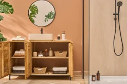 Meuble de salle de bain en bois manguier massif L120 cm YPSTER