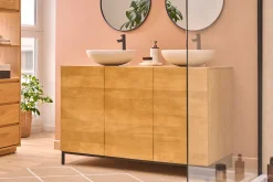 Meuble de salle de bain en bois manguier massif L120 cm YPSTER