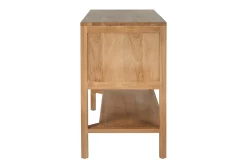 Meuble de salle de bain en bois teck massif et cannage rotin L120 cm RIVO