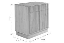 Meuble de salle de bain en bois chêne massif L80 cm ALISTAIR