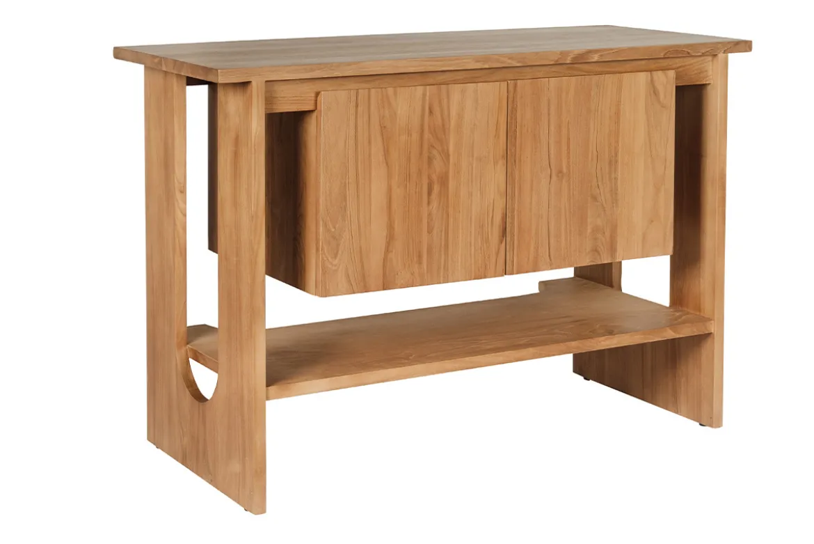 Meuble de salle de bain en bois teck massif L120 cm ALBE