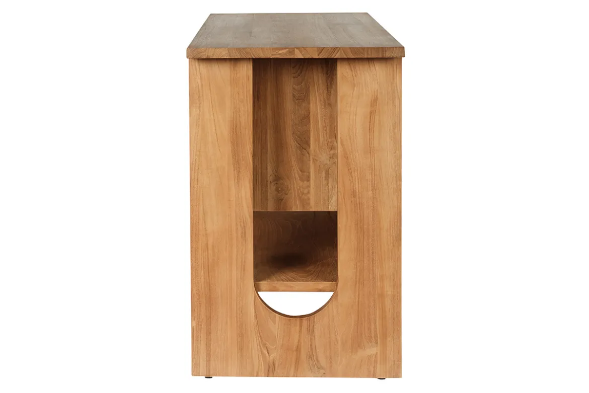 Meuble de salle de bain en bois teck massif L120 cm ALBE