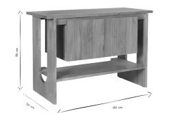 Meuble de salle de bain en bois teck massif L120 cm ALBE