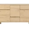 Meuble de salle de bain en bois clair chêne massif L140 cm SINCLAIR
