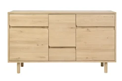 Meuble de salle de bain en bois clair chêne massif L140 cm SINCLAIR
