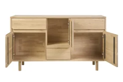 Meuble de salle de bain en bois clair chêne massif L140 cm SINCLAIR