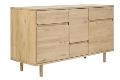 Meuble de salle de bain en bois clair chêne massif L140 cm SINCLAIR