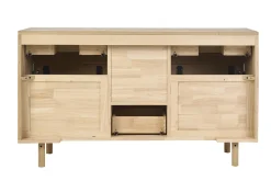 Meuble de salle de bain en bois clair chêne massif L140 cm SINCLAIR