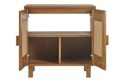 Meuble de salle de bain en bois teck massif et corde tressée L80 cm MOSSA