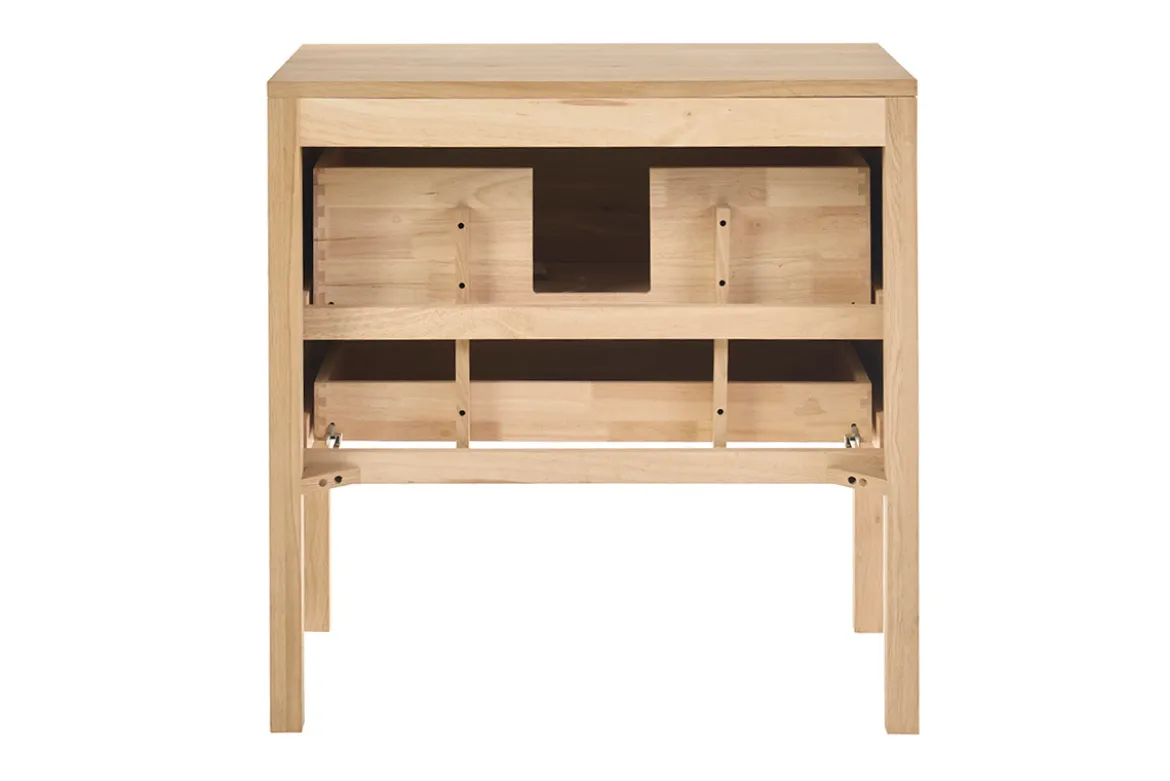Meuble de salle de bain en bois chêne massif L80 cm JOSHUA