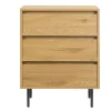 Meuble de salle de bain finition bois clair chêne et métal noir L60 cm ARAGON