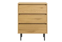 Meuble de salle de bain finition bois clair chêne et métal noir L60 cm ARAGON