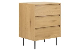 Meuble de salle de bain finition bois clair chêne et métal noir L60 cm ARAGON