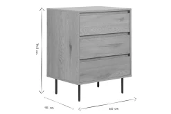 Meuble de salle de bain finition bois clair chêne et métal noir L60 cm ARAGON