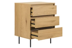 Meuble de salle de bain finition bois clair chêne et métal noir L60 cm ARAGON