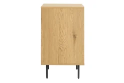 Meuble de salle de bain finition bois clair chêne et métal noir L60 cm ARAGON