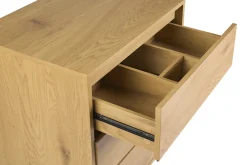 Meuble de salle de bain finition bois clair chêne et métal noir L60 cm ARAGON