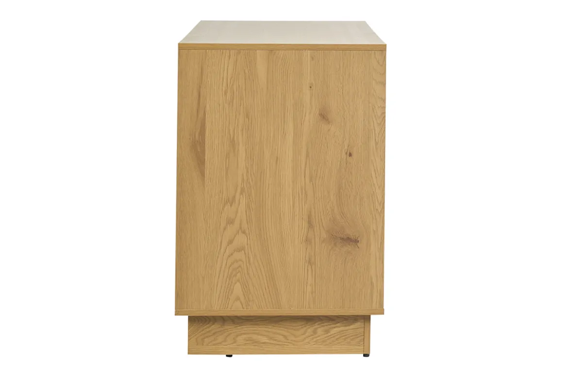 Meuble de salle de bain finition bois clair chêne et cannage rotin L120 cm ALICANTE